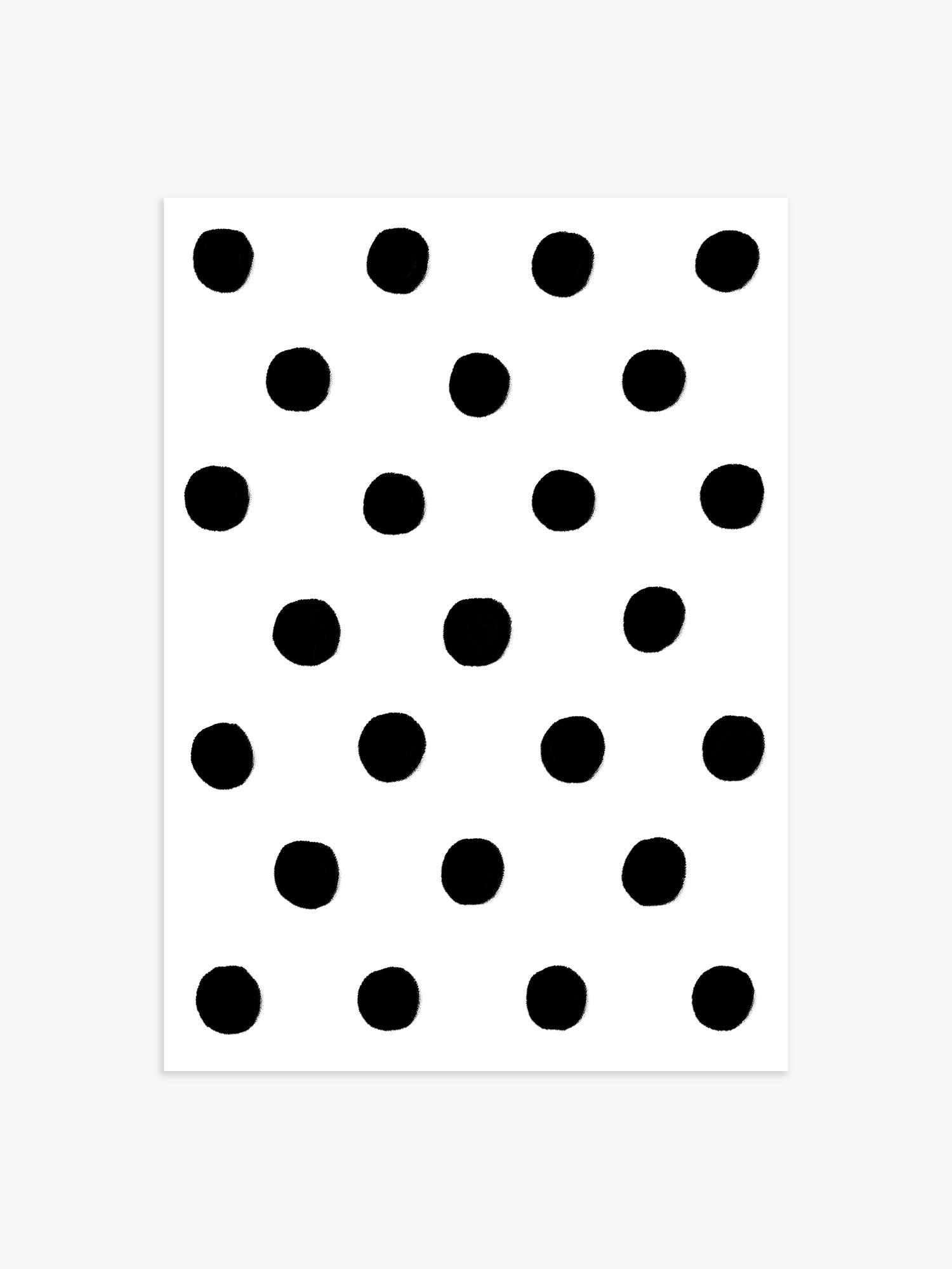 Polka Dot Poster in Weiß & Schwarz