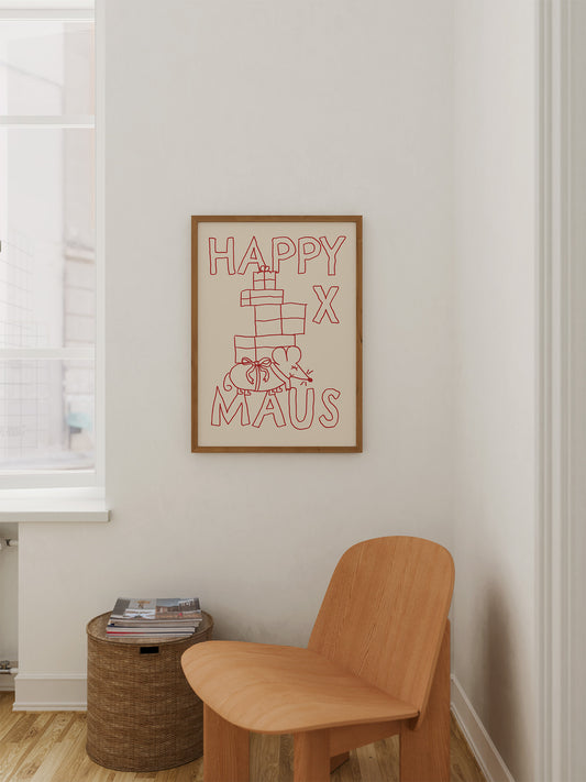 Happy X-Maus Poster in Rot